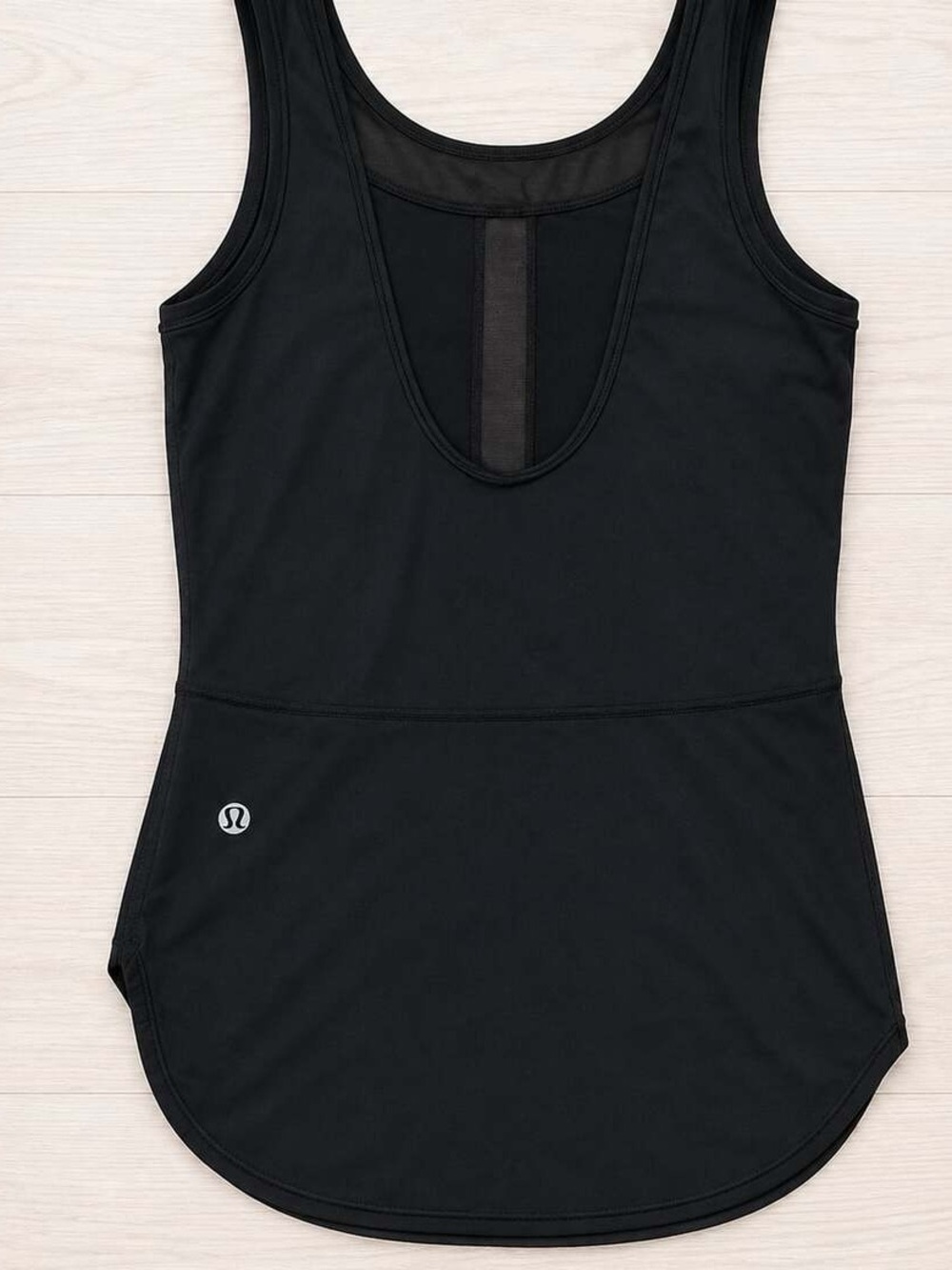lululemon athletica Black Mesh-Back Scoop Tank